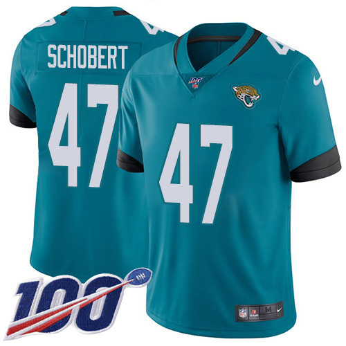 Jacksonville Jaguars #47 Joe Schobert Teal Green Alternate Youth Stitched NFL 100th Season Vapor Untouchable Limited Jersey->youth nfl jersey->Youth Jersey